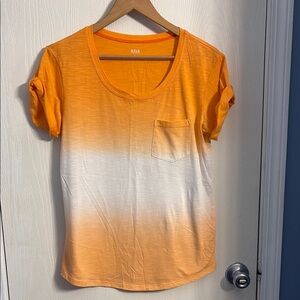 a.n.a Orange and White Short Sleeve Tee